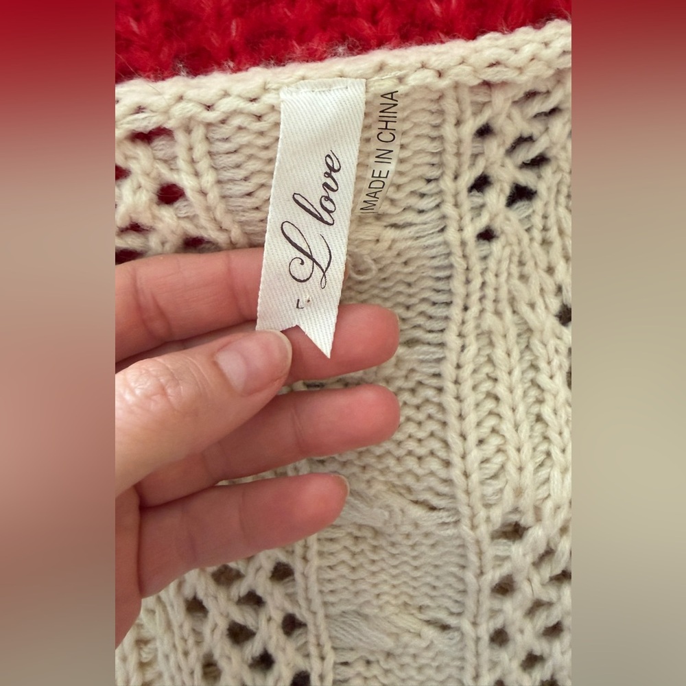Open-Front Cream Knit Cardigan with Pockets - Picture 3 of 3